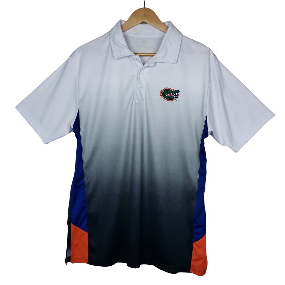 Florida Gators Men's Short Sleeve Polo Shirt Sz Large Colosseum Gator Logo EUC - Picture 2 of 8